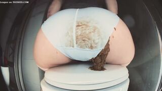 A girl defecates in her blue underwear., ScatKings.com Scat Porn 8 ScatKings.com Scat Porn